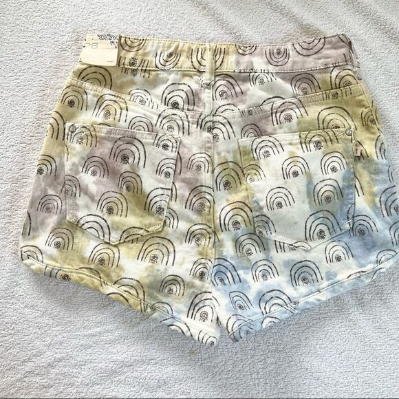 Anthropologie Pilcro Hannah Leathers Rainbow Ultra High-Rise Denim Shorts 28 - Picture 6 of 11